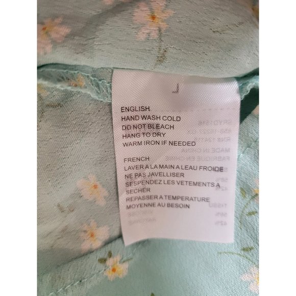 NWOT Elodie Fit and Flare Dress, Mint Green with White Flowers, Large - Picture 4 of 8